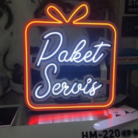 Neonled Işıklı Tabela-Paket Servis