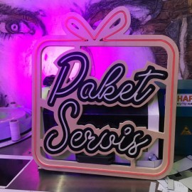 Neonled Işıklı Tabela-Paket Servis