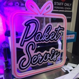 Neonled Işıklı Tabela-Paket Servis